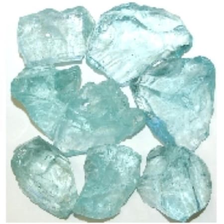 American Specialty Glass Recycled Chunky Glass, Crystal Teal - Medium - 0.5-1 in. - 10 lbs LCRTEALM-10